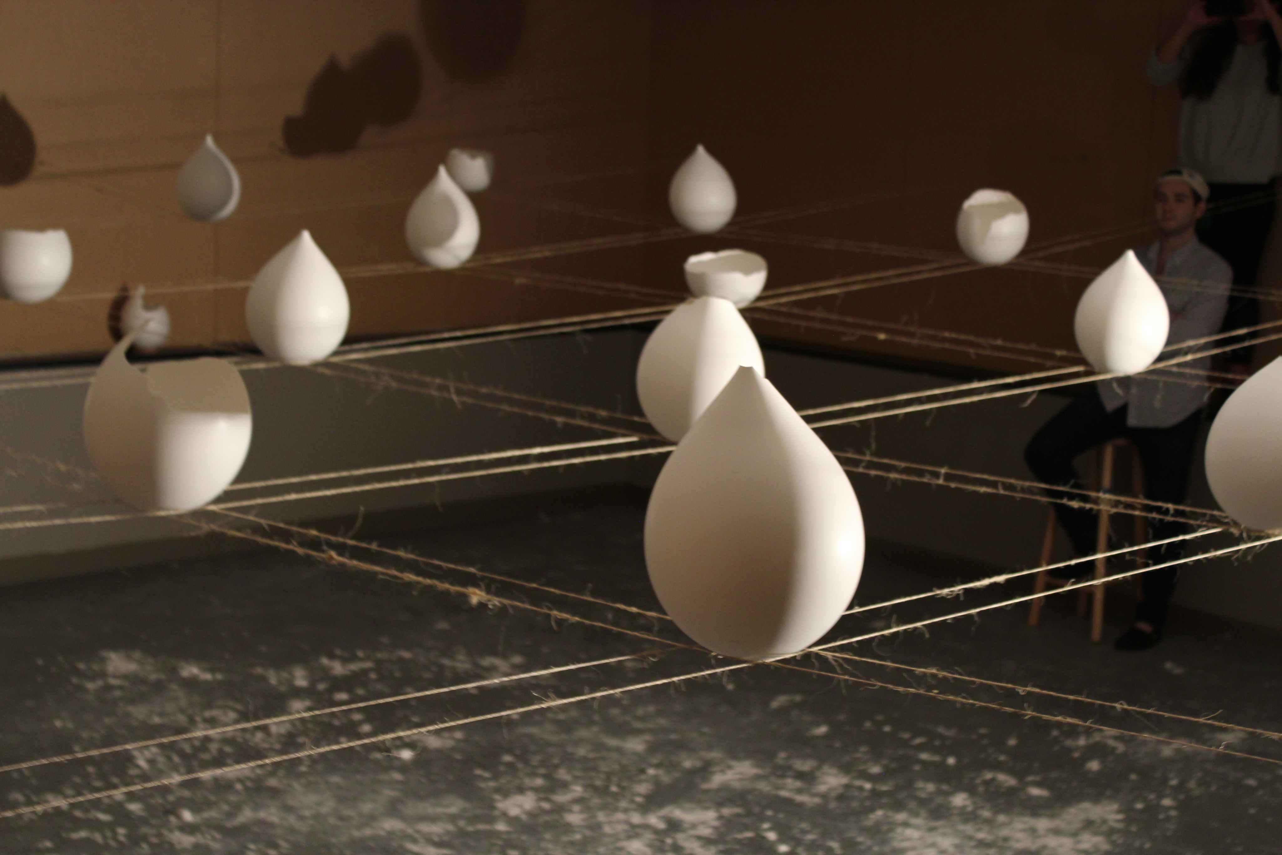 photograph of people walking around