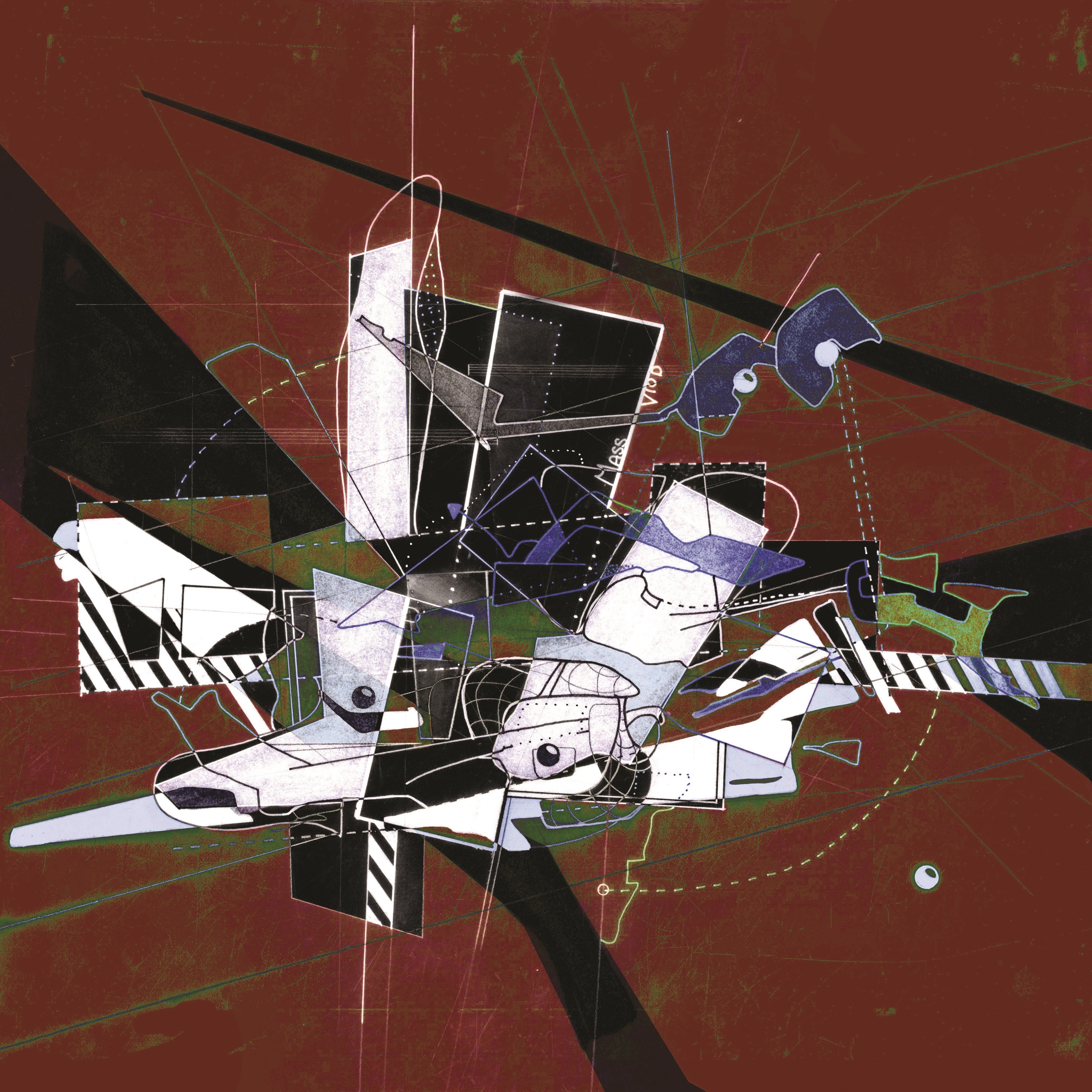 painting of man hiking in snow